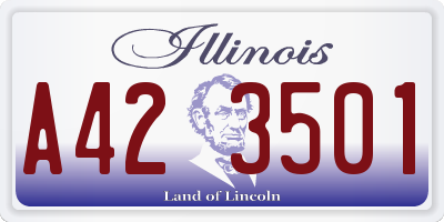 IL license plate A423501
