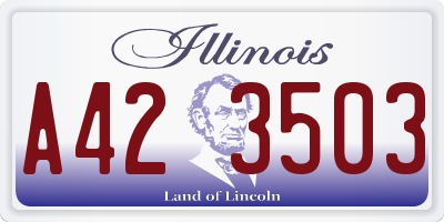 IL license plate A423503