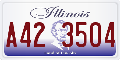 IL license plate A423504
