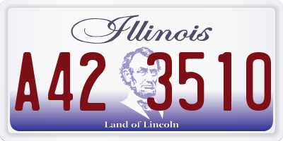 IL license plate A423510