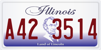 IL license plate A423514
