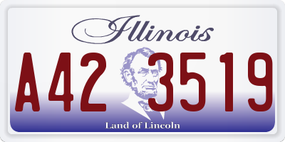 IL license plate A423519