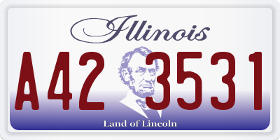 IL license plate A423531