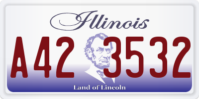 IL license plate A423532