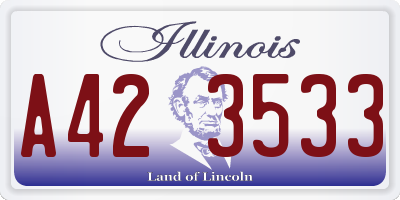IL license plate A423533