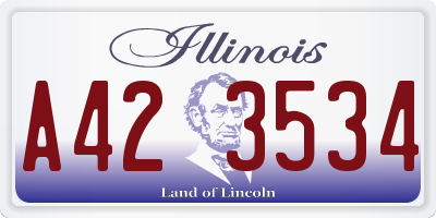 IL license plate A423534