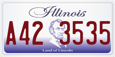 IL license plate A423535