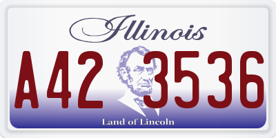IL license plate A423536