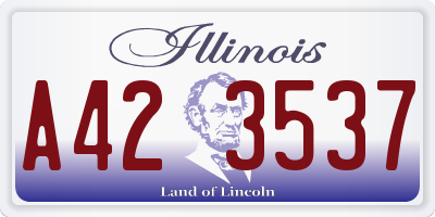 IL license plate A423537