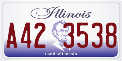IL license plate A423538