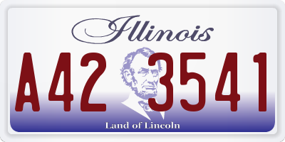 IL license plate A423541