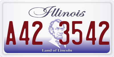 IL license plate A423542