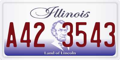 IL license plate A423543