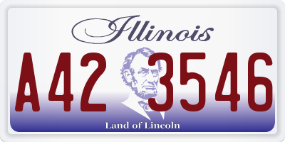 IL license plate A423546