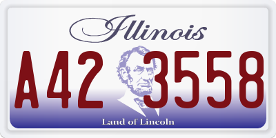 IL license plate A423558