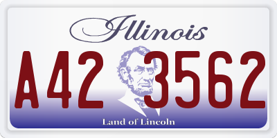 IL license plate A423562