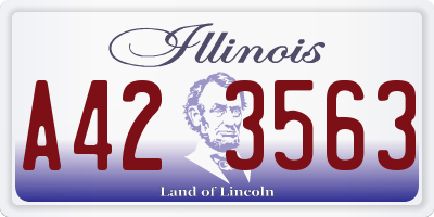 IL license plate A423563