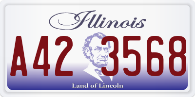 IL license plate A423568