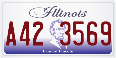 IL license plate A423569