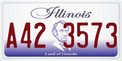 IL license plate A423573