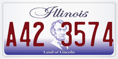 IL license plate A423574