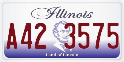 IL license plate A423575