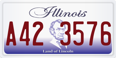 IL license plate A423576