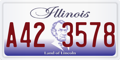 IL license plate A423578