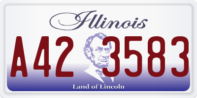 IL license plate A423583
