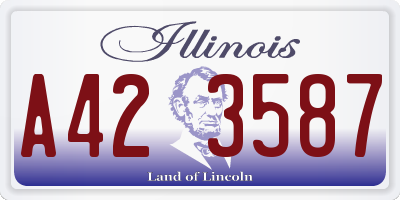 IL license plate A423587