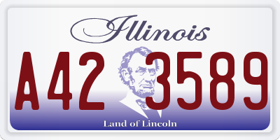 IL license plate A423589