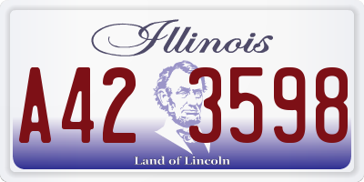 IL license plate A423598
