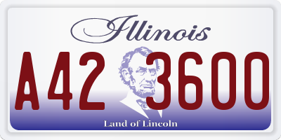 IL license plate A423600