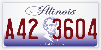 IL license plate A423604
