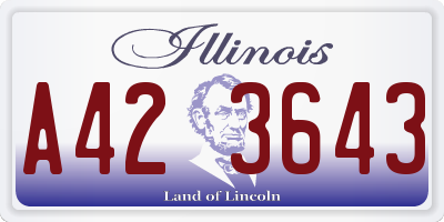 IL license plate A423643