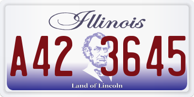 IL license plate A423645