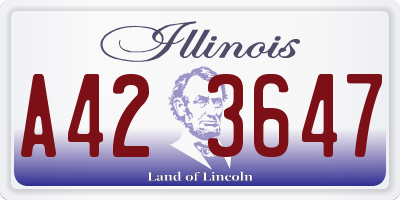 IL license plate A423647