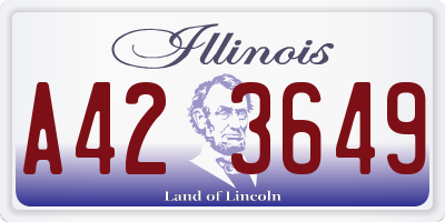 IL license plate A423649
