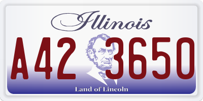 IL license plate A423650