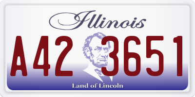 IL license plate A423651