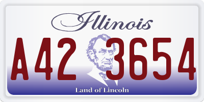 IL license plate A423654