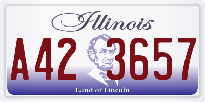 IL license plate A423657