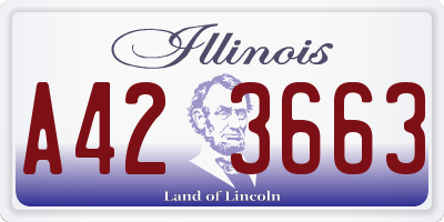 IL license plate A423663