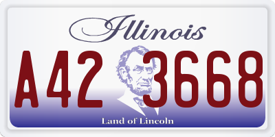 IL license plate A423668