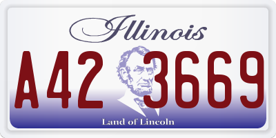 IL license plate A423669