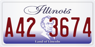 IL license plate A423674