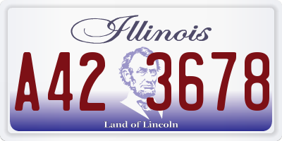 IL license plate A423678