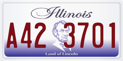 IL license plate A423701