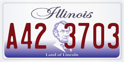 IL license plate A423703