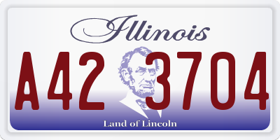 IL license plate A423704